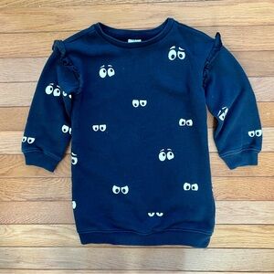 GAP Black Girls Sweatshirt with Spooky Halloween Eye Design